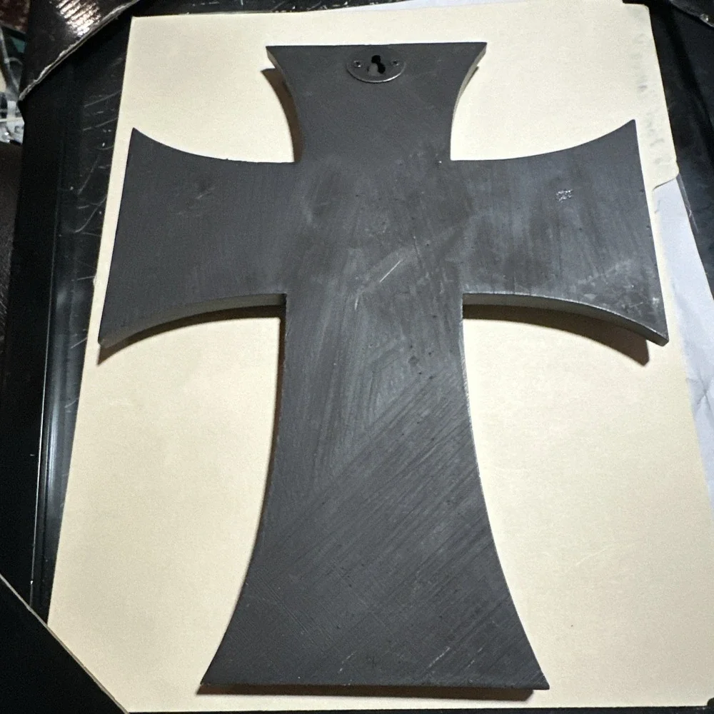 Christian Faith Metal Wall Cross Plaque with Psalm 16:8 Scripture Wall Decor